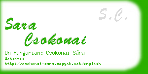 sara csokonai business card