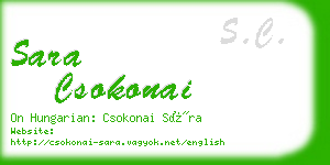 sara csokonai business card